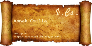 Vanek Csilla névjegykártya